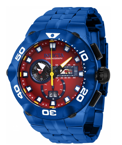 Invicta Subaqua Nova Ridge Men's 49mm Swiss Chronograph Blue & Red Watch 41724-Klawk Watches