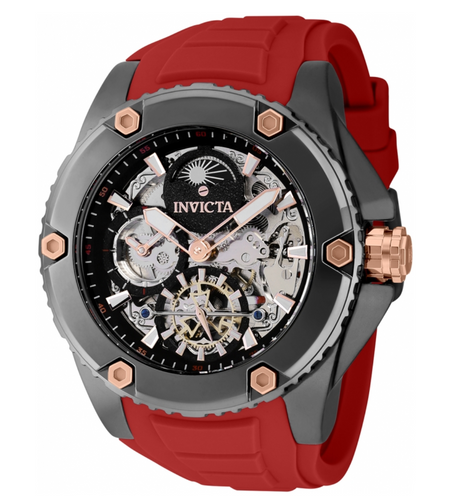 Invicta Akula Automatic Men's 51mm Dual Time Skeleton Dial Gunmetal Watch 42768-Klawk Watches