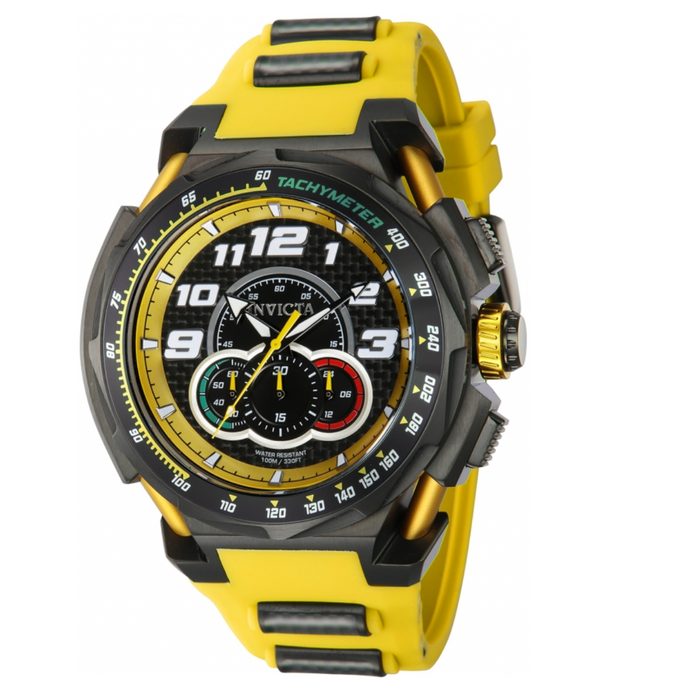 Invicta JM Correa S1 Rally Mens 51mm Carbon Fiber Yellow Chronograph Watch 43799-Klawk Watches