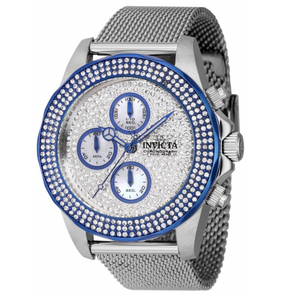 Invicta Pro Diver Women's 40mm Silver PAVE Crystal Blue Chronograph Watch 43875-Klawk Watches