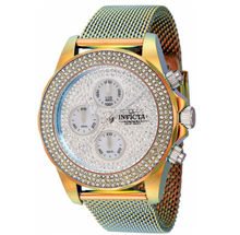 Load image into Gallery viewer, Invicta Pro Diver Fire Amber Women&#39;s 518 Pave Crystals Quartz Chrono Watch 44257-Klawk Watches
