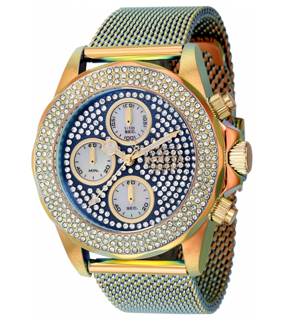 Invicta Pro Diver Fire Amber Women's 399 Crystals Dial Quartz Chrono Watch 44258-Klawk Watches