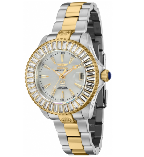 Invicta Pro Diver Women's 38mm Automatic White MOP Gold Limited Edition 44320-Klawk Watches