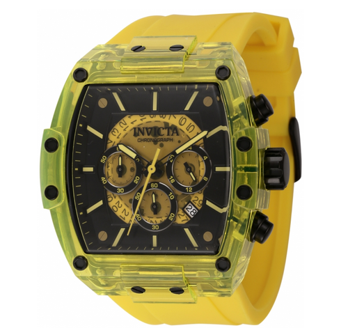 Invicta S1 Rally Diablo Men's 48mm Yellow Clear Anatomic Dial Chrono Watch 44353-Klawk Watches