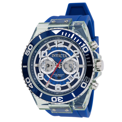 Invicta Speedway Clear Anatomic Dual Time Men's 48mm Clear Blue Watch 44375-Klawk Watches