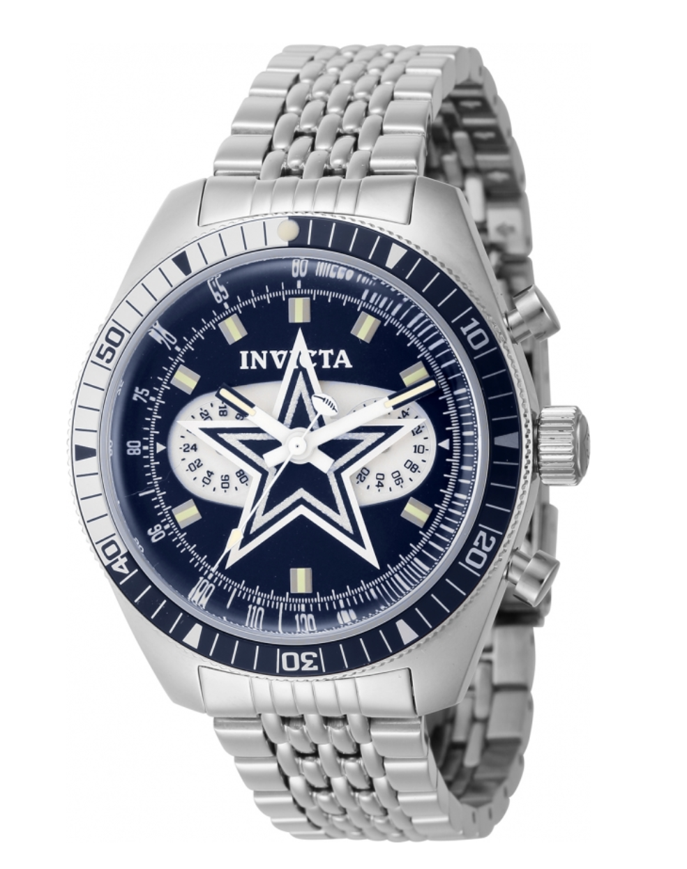 Invicta NFL Dallas Cowboys Men's 43mm Blue Dial Limited Dual Time Watch 44991-Klawk Watches