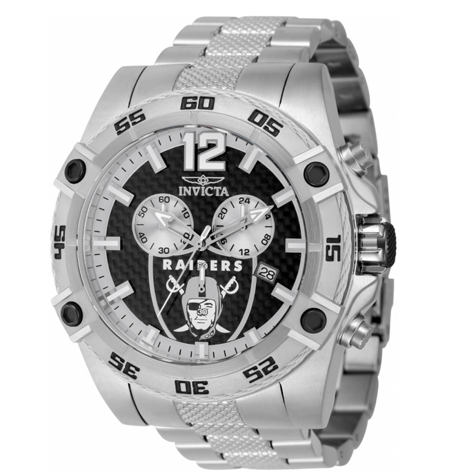 Invicta NFL Las Vegas Raiders Men's 52mm Carbon Fiber Flyback Chrono Watch 45415-Klawk Watches