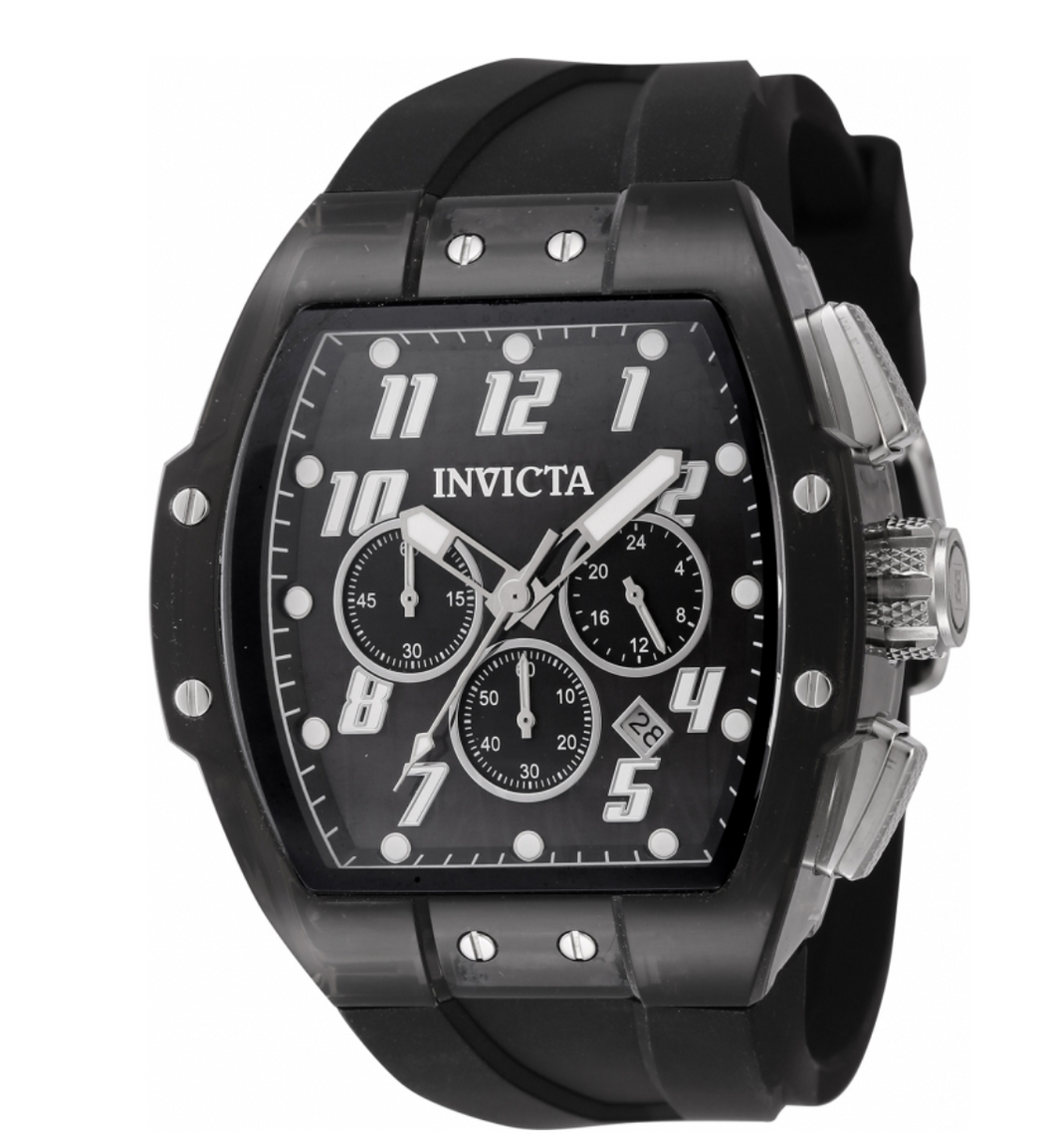 Invicta S1 Rally Black Smoke Men's 47mm Clear Case Chronograph Watch 45480-Klawk Watches