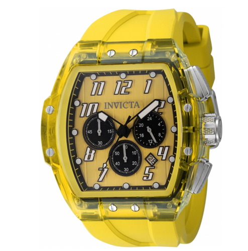 Invicta S1 Rally Men's 47mm Yellow Clear Case Quartz Chrono Watch 45482-Klawk Watches