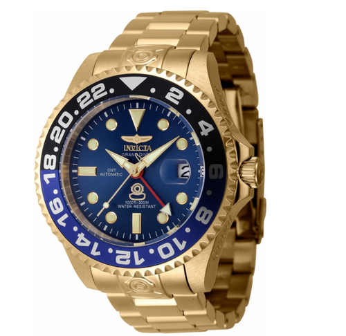 Invicta Grand Diver GMT Automatic Men's 47mm Blue Dial Gold Watch 45671-Klawk Watches