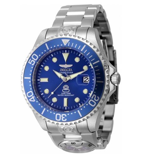 Invicta Grand Diver Automatic Dual Time Men's 47mm Blue Dial Watch 45813-Klawk Watches