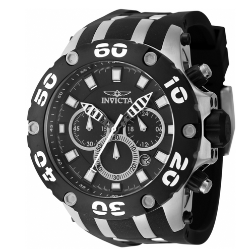 Invicta Subaqua Double Black Men's 51mm Poly Band 500M Chronograph Watch 46511-Klawk Watches