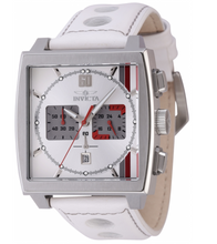 Load image into Gallery viewer, Invicta S1 Rally Cuadro Monaco Men&#39;s 45mm White GMT Leather Chrono Watch 46837-Klawk Watches
