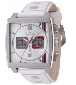Invicta S1 Rally Cuadro Monaco Men's 45mm White GMT Leather Chrono Watch 46837-Klawk Watches