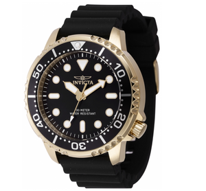 Invicta Pro Diver Men's 48mm Black Dial Lume Markers Gold Quartz Watch 47226-Klawk Watches