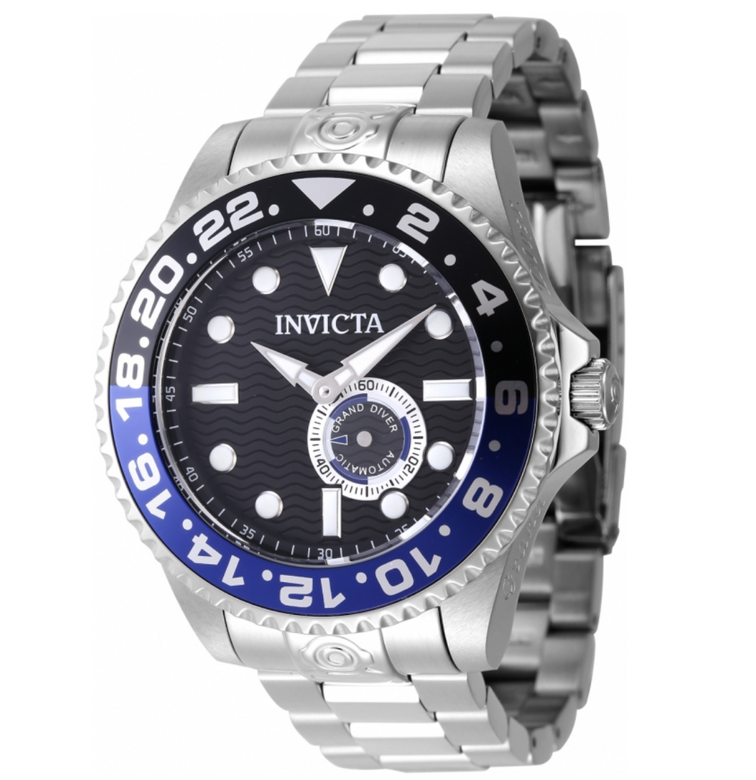 Invicta Grand Diver Men's 47mm Automatic Batman Bezel Black Dial Watch 47295-Klawk Watches