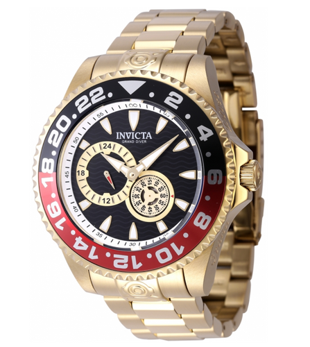 Invicta Grand Diver GMT Men's 47mm Automatic Coke Bezel Gold Watch 47304-Klawk Watches