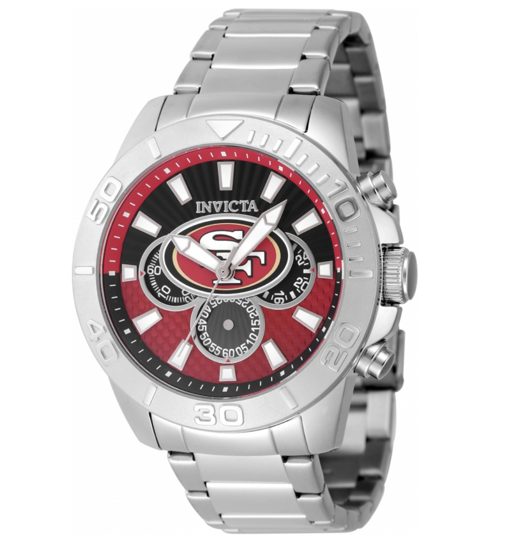 Invicta NFL San Francisco 49ers Men's 45mm Quartz Chronograph Watch 47935-Klawk Watches