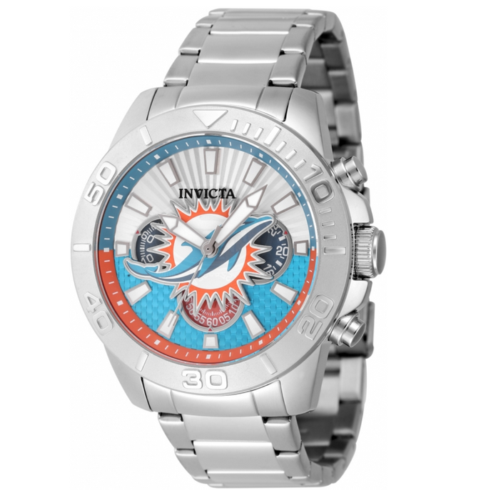 Invicta NFL Miami Dolphins Men's 45mm Quartz Chronograph Watch 47936-Klawk Watches