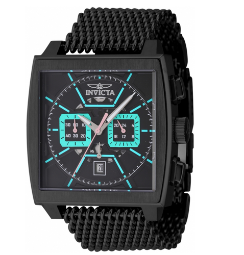 Invicta S1 Rally Cuadro Men's Midnight Pulse 45mm Black Chrono Watch 48037 RARE-Klawk Watches