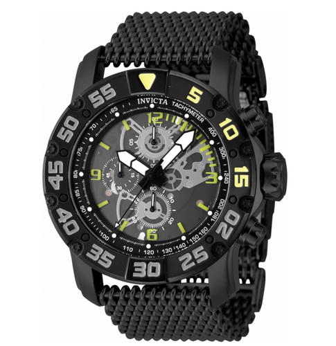 Invicta Racing JM Limited Ed Men's 48mm Black Yellow Skeleton Chrono Watch 48055-Klawk Watches