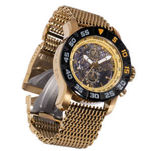 Invicta Racing JM Limited Men's 48mm Gold Skeleton Dial Chrono Watch 48058-Klawk Watches