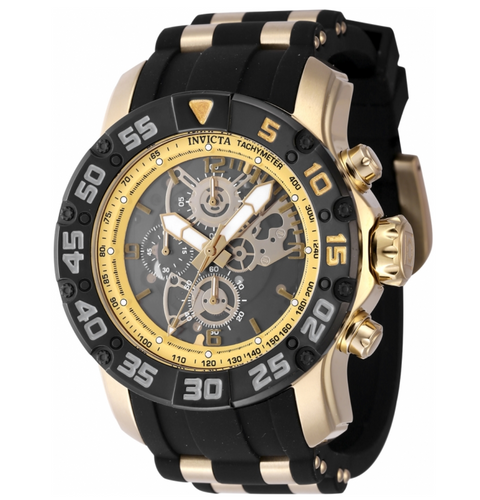 Invicta Racing JM Limited Ed Men's 48mm Gold Quartz Skeleton Chrono Watch 48065-Klawk Watches