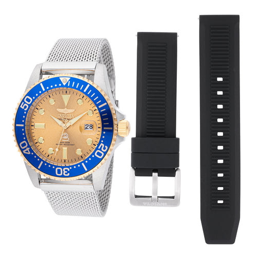 Invicta Pro Diver Interchangeable Strap Men's 42mm Gold Dial Quartz Watch 48216-Klawk Watches