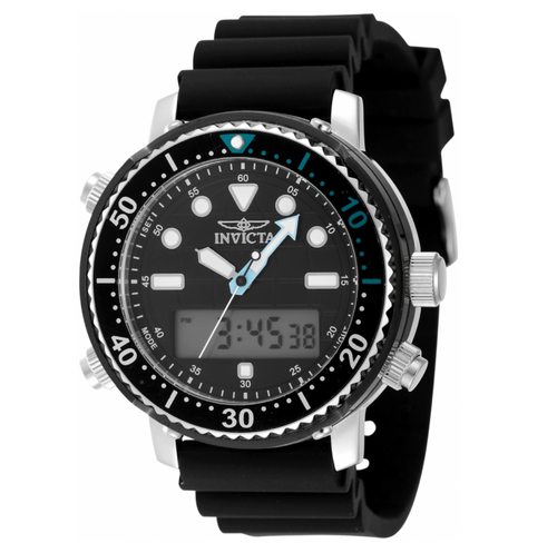 Invicta Pro Diver Men's 46.5mm Black Dual Time Digital Ana-Digi Watch 48367-Klawk Watches