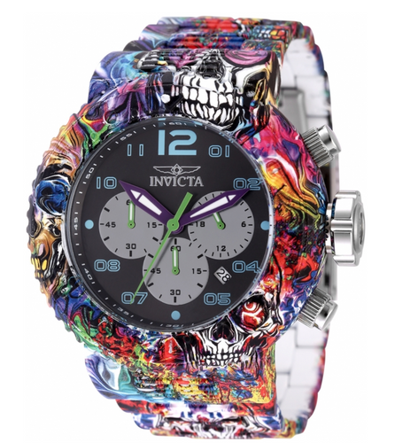 Invicta Pro Diver Hydroplated Men's 52mm Color Shift Skulls Chrono Watch 48551-Klawk Watches