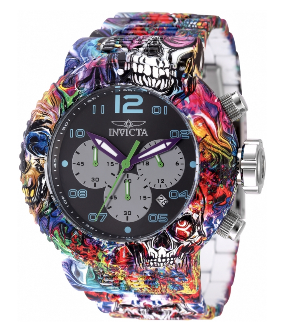 Invicta Pro Diver Hydroplated Men's 52mm Color Shift Skulls Chrono Watch 48551-Klawk Watches