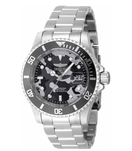 Invicta Pro Diver Men’s 40mm Stealth Gray Camo Dial Stainless Steel Watch 48566-Klawk Watches