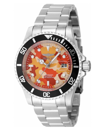 Invicta Pro Diver Men’s 40mm Urban Ember Camo Dial Stainless Steel Watch 48569-Klawk Watches
