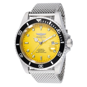 Invicta Pro Diver Automatic Men's 47mm Sunburst Yellow Fade Mesh Watch 48628-Klawk Watches