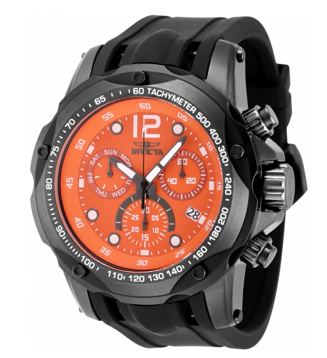 Invicta Speedway Men's 51mm Molten Orange Dial Gunmetal Swiss Chrono Watch 48909-Klawk Watches