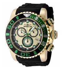 Load image into Gallery viewer, Invicta Sea Hunter Gold Men's 52mm Black &amp; Green Fly Back Chrono Watch 48987-Klawk Watches
