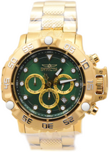 Load image into Gallery viewer, Invicta Subaqua Poseidon Green Dial Gold Band Luminous Chronograph Watch 47185-Klawk Watches
