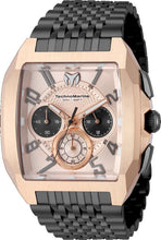 Load image into Gallery viewer, TechnoMarine Aqua Quadrant Men's 41mm Rose Gold Dial Black Chrono Watch TM226015-Klawk Watches
