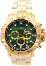 Load image into Gallery viewer, Invicta Subaqua Poseidon Green Dial Gold Band Luminous Chronograph Watch 47185-Klawk Watches
