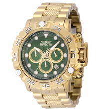 Load image into Gallery viewer, Invicta Subaqua Poseidon Green Dial Gold Band Luminous Chronograph Watch 47185-Klawk Watches
