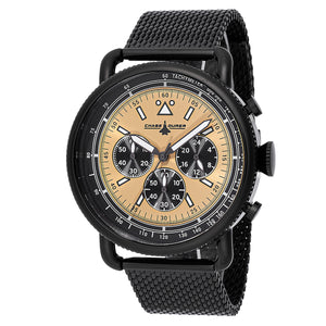 Chase Durer By Invicta Men's Aviator Black and Gold Mesh Chrono Watch CDW-0155-Klawk Watches