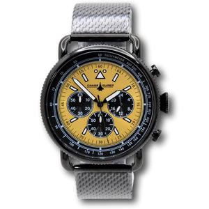 Chase Durer By Invicta Men's Aviator Black and Gold Mesh Chrono Watch CDW-0155-Klawk Watches