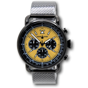 Chase Durer By Invicta Men's Aviator Black and Gold Mesh Chrono Watch CDW-0155-Klawk Watches