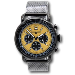 Chase Durer By Invicta Men's Aviator Black and Gold Mesh Chrono Watch CDW-0155-Klawk Watches