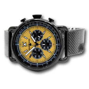 Chase Durer By Invicta Men's Aviator Black and Gold Mesh Chrono Watch CDW-0155-Klawk Watches