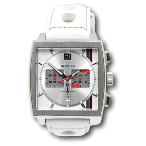 Invicta S1 Rally Cuadro Monaco Men's 45mm White GMT Leather Chrono Watch 46837-Klawk Watches