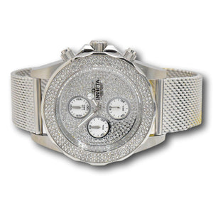 Invicta Pro Diver 43mm Men’s Chronograph Silver Pave Crystal Watch 31567-Klawk Watches