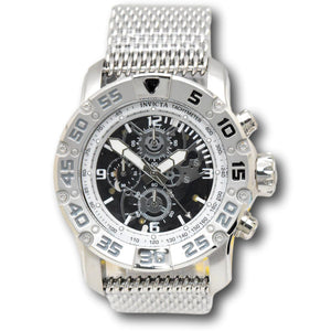 Invicta Racing JM Limited Ed Men's 48mm Silver Mesh Skeleton Chrono Watch 48053-Klawk Watches