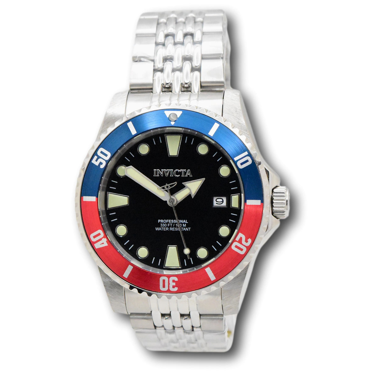 Invicta Pro Diver Automatic Men's 44mm Pepsi Bezel Lume Markers SS Wat ...