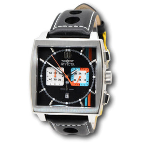 Invicta S1 Rally Cuadro Monaco Men's 45mm Black GMT Leather Chrono Watch 44747-Klawk Watches